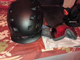 Scott variant brim helmet and scott goggles.