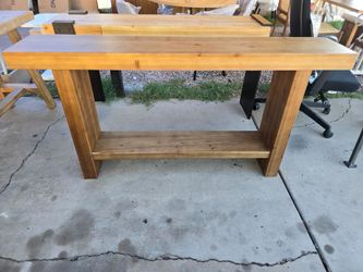63" Solid Wood Console Table, 2-Tier Narrow Entryway Table 🌱