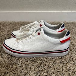 Tommy Hilfiger Womens Shoes Sneakers TWFALCOR-C White Navy Red Size 7.5 M