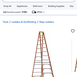 Werner NXT1A 12-ft ( 16-ft Reach Height ) Fiberglass Type 1A - 300 lbs. Load Capacity Step ladder