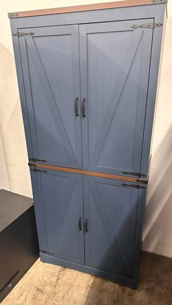 71in Farmhouse Kitchen Pantry Cabinet,Tall Storage Cabinet with 4 Doors and Adjustable shelves