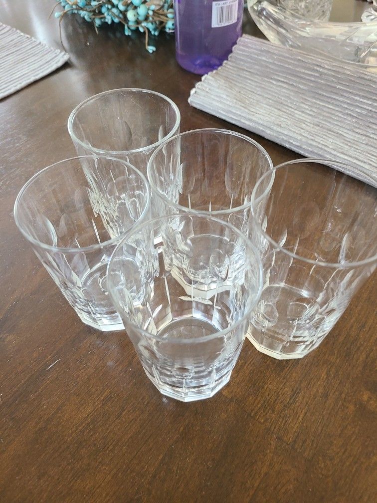 Vintage Etched Glasses Tumblers
