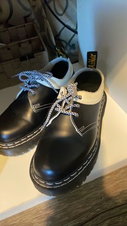 Dr. Martens Black and White Leather Oxford Shoes