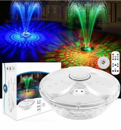 Pool Fountain with Remote,Floating Pool Fountain with Lights Show,Above Ground Pool Water Fountains Pump with Anchor, Floating Swimming Pool Fountains