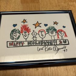 1997 Starlight Children’s Foundation Framed Holiday Greeting Card By Rosie O’Donnell