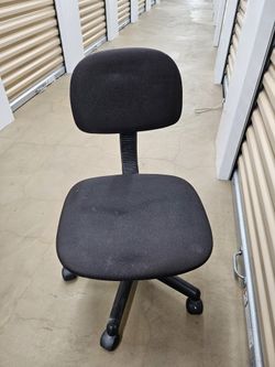 Black Office Chair /roller & Height Adjustable 