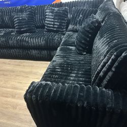 New Black Deep Seat Sectional - Ask Price - Finance Available 
