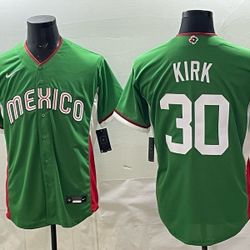 Mexico #30 Alejandro Kirk WBC Green Jersey - Stitched - All Sizes (SHIPPING ONLY)