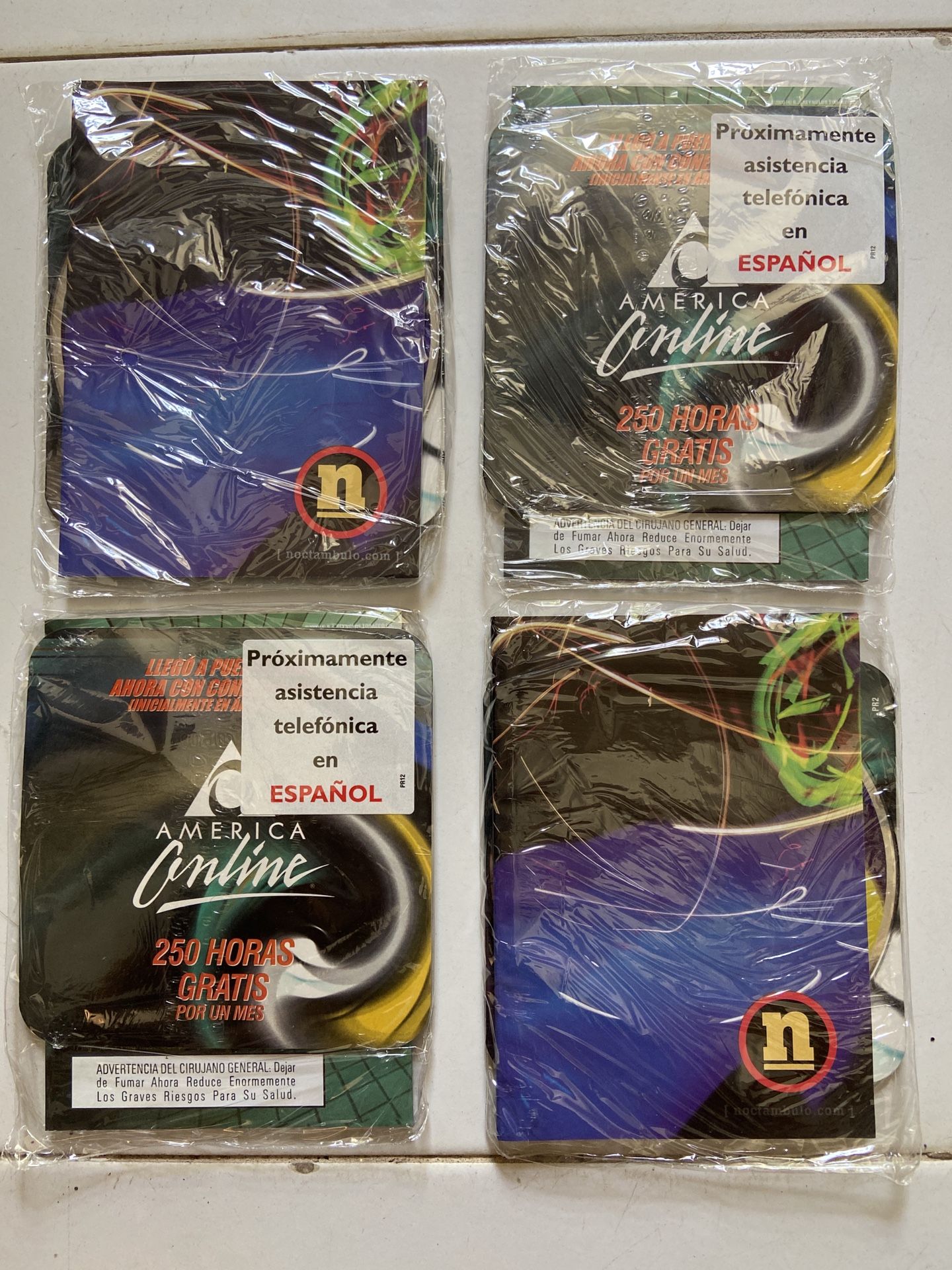 AOL America Online Vintage Disc 250 Free Hours New Disk In Spanish