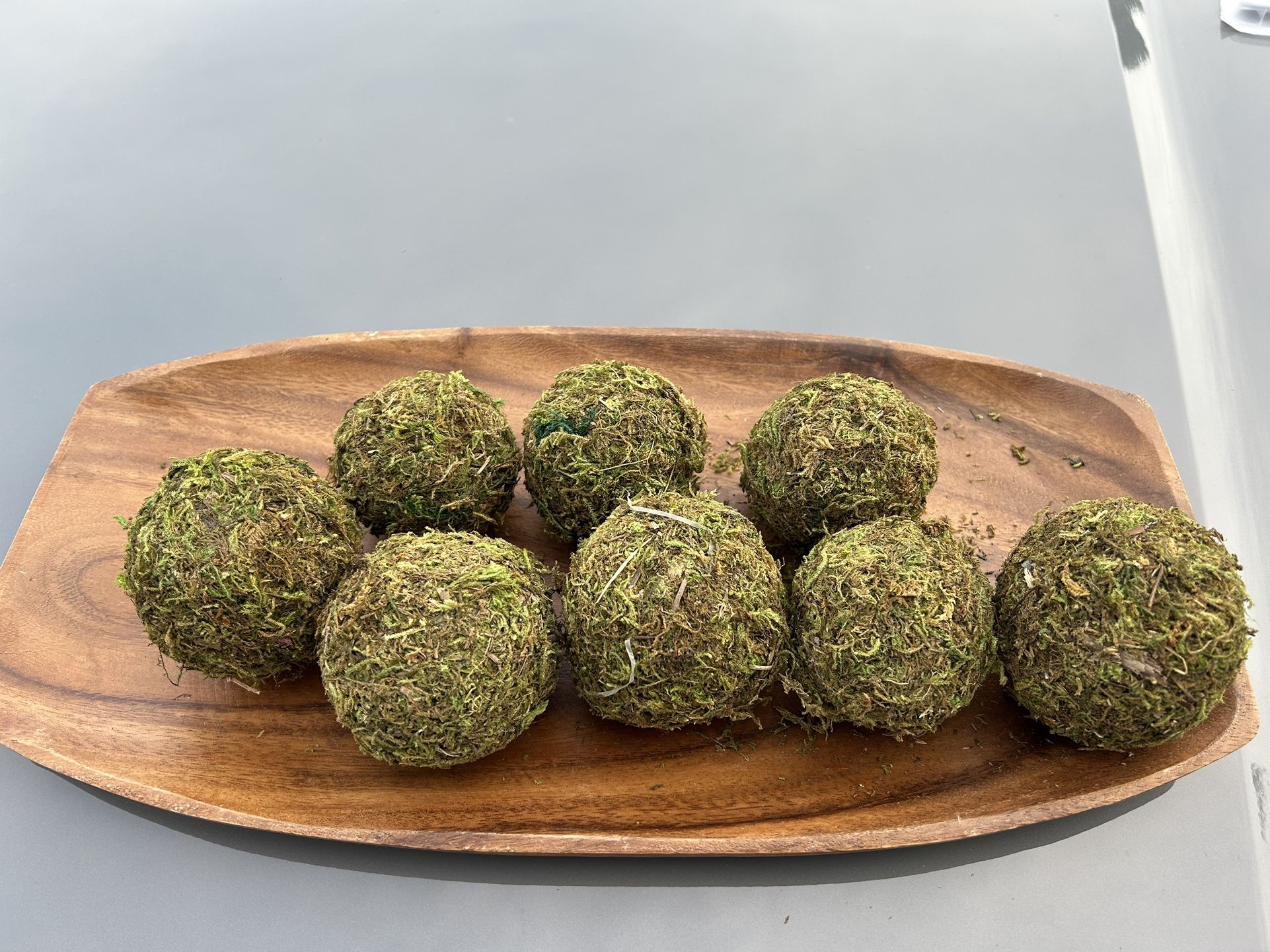Moss Ball And Plate Decoration