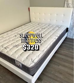 Queen size bed frame with mattress included