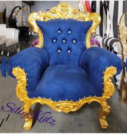 Royal Blue Throne Chair