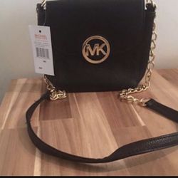 Black Bag with Gold Chain 