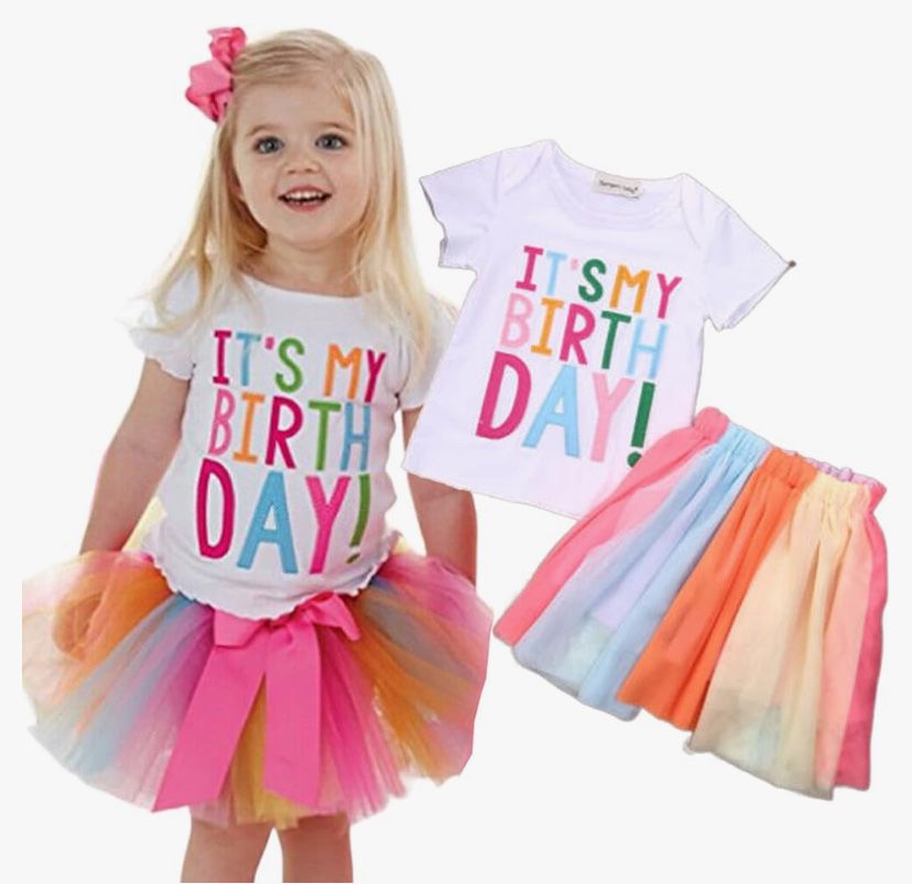2PCS  Girl Birthday Outfit