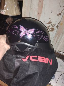 Vcan Cruiser Butterfly Motorcycle Half Helmet ,Small Ladies 