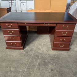 Sauder Heritage Hill 65inW Double-Pedestal Writing Desk, Classic Cherry MPN:402159