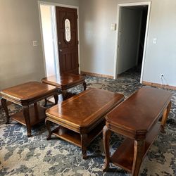 Full Set  Coffee table 2 end tables  And sofa console table Wood