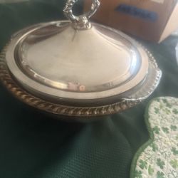 Silver Server With Glass Bowl