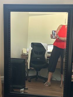 Black framed mirror