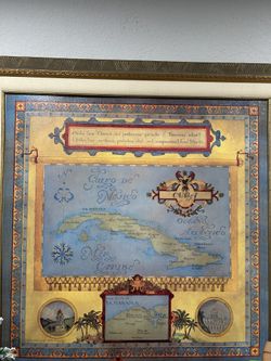 The Old Map Of Cuba 1959