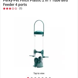 Perky-Pet Finch Plastic 2 in 1 Tube Bird Feeder Bundle With Feed 
