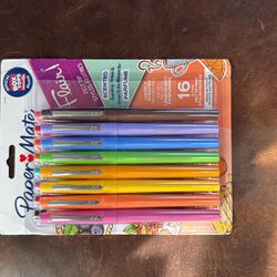 Paper Mate Flair, Scented Felt Tip Pens, Assorted Sunday Brunch Scents and Colors, 0.7mm, 16 Count, 1 pack