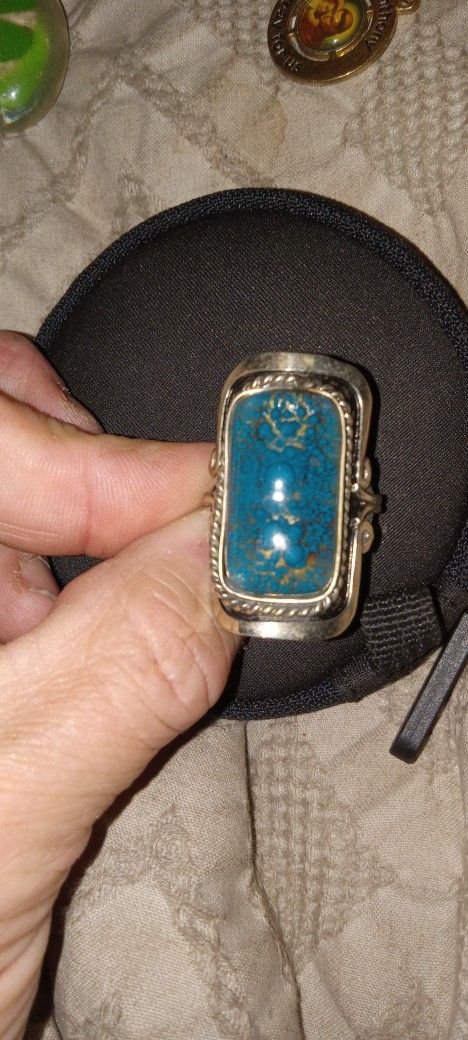 Vintage Silver And Turquoise Ring $25 Obo