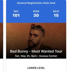 Bad Bunny Tickets (Miami - Saturday) 100 Level