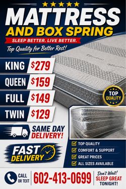 New full mattress and box spring $149