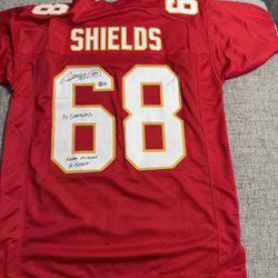 Will Shields Signed Autograph Custom Jersey With Inscription - Kansas City Chiefs - Beckett Coa 