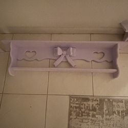 Wooden Shelves w/Bow Lavender