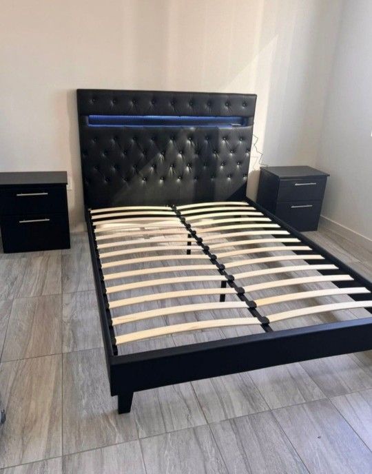Bed Frame Queen And Two Nightstands *** Financing Available