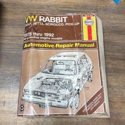 Vw Rabbit Repair Manual Caddy Jetta Golf 75/92