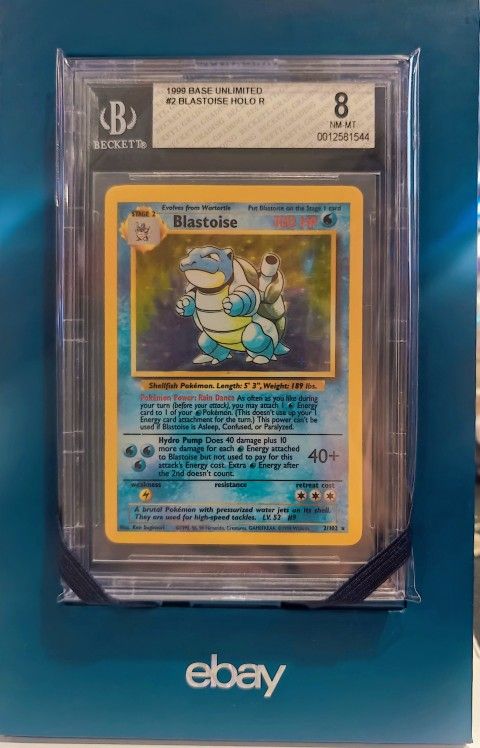 Pokemon Base Set Blastoise Unlimited #2 BGS 8