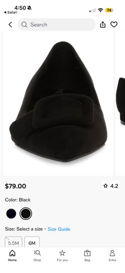 Ann Klein Black Flats with Stylish Bow. Simple and Elegant design