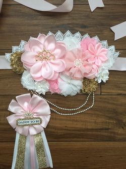 Maternity sash y distintivo papá