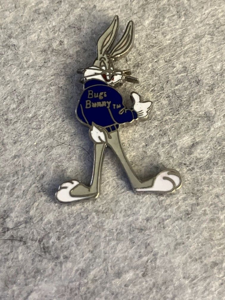 Vintage 1994 Bugs Bunny Denim Jacket Enamel Tac Pin Collectible