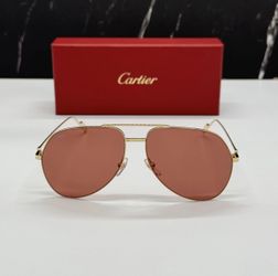New Authentic Cartier Aviator Pilot Sunglasses Gold Glasses
