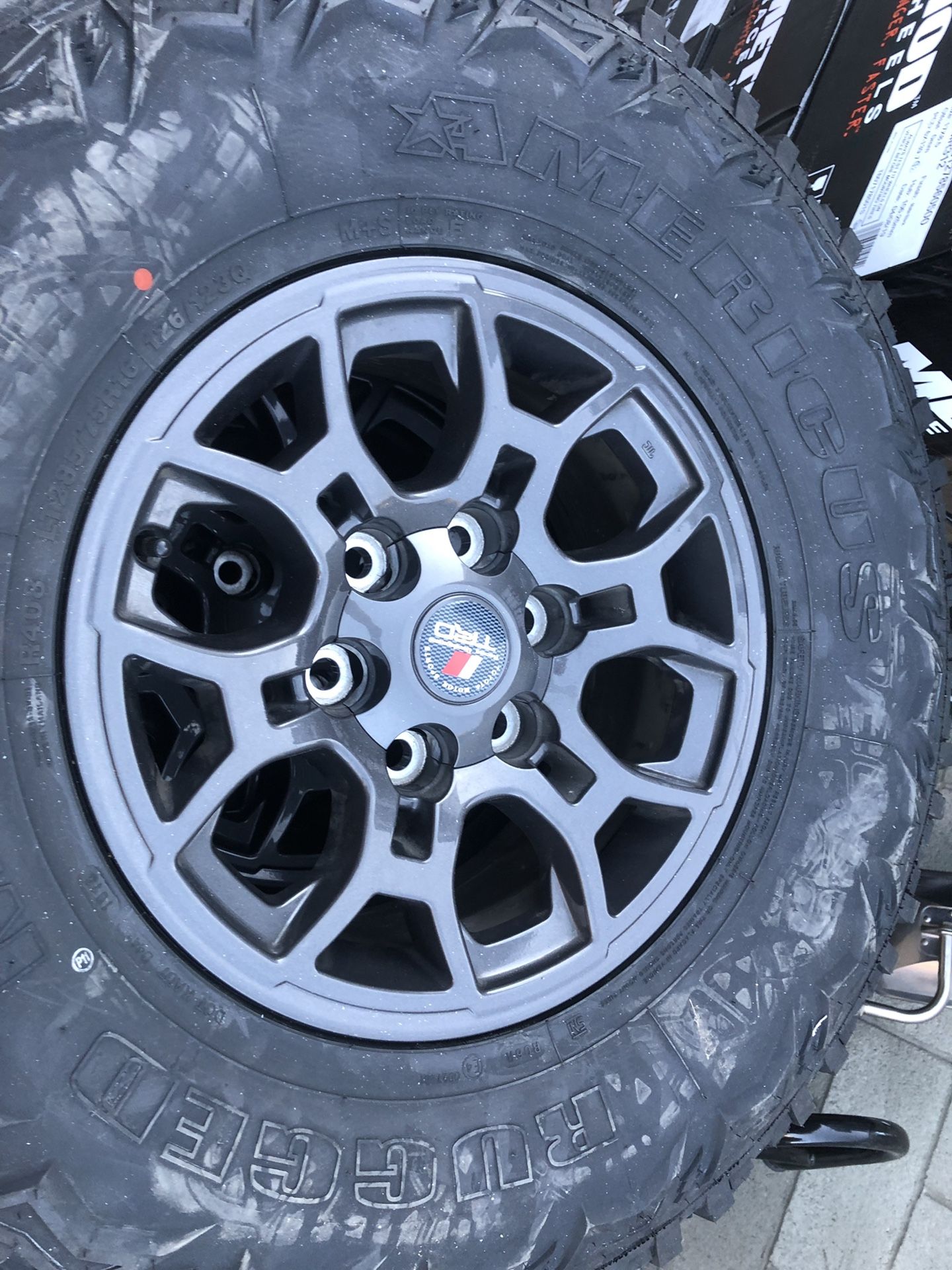 Brand new factory Toyota trd offroad wheels with tires lt285/75/16 for Sale in Long
