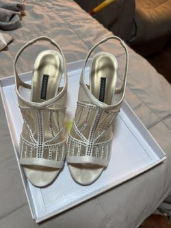 Ivory And Rhinestone Heels 