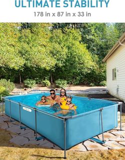 C167 $165  Above Ground Pool 15FT x 7FT Rectangle Swimming Pool with 1765 Gal Capacity, Easy Set Up, Outdoor Backyard Pools for Family, Adults  Capaci