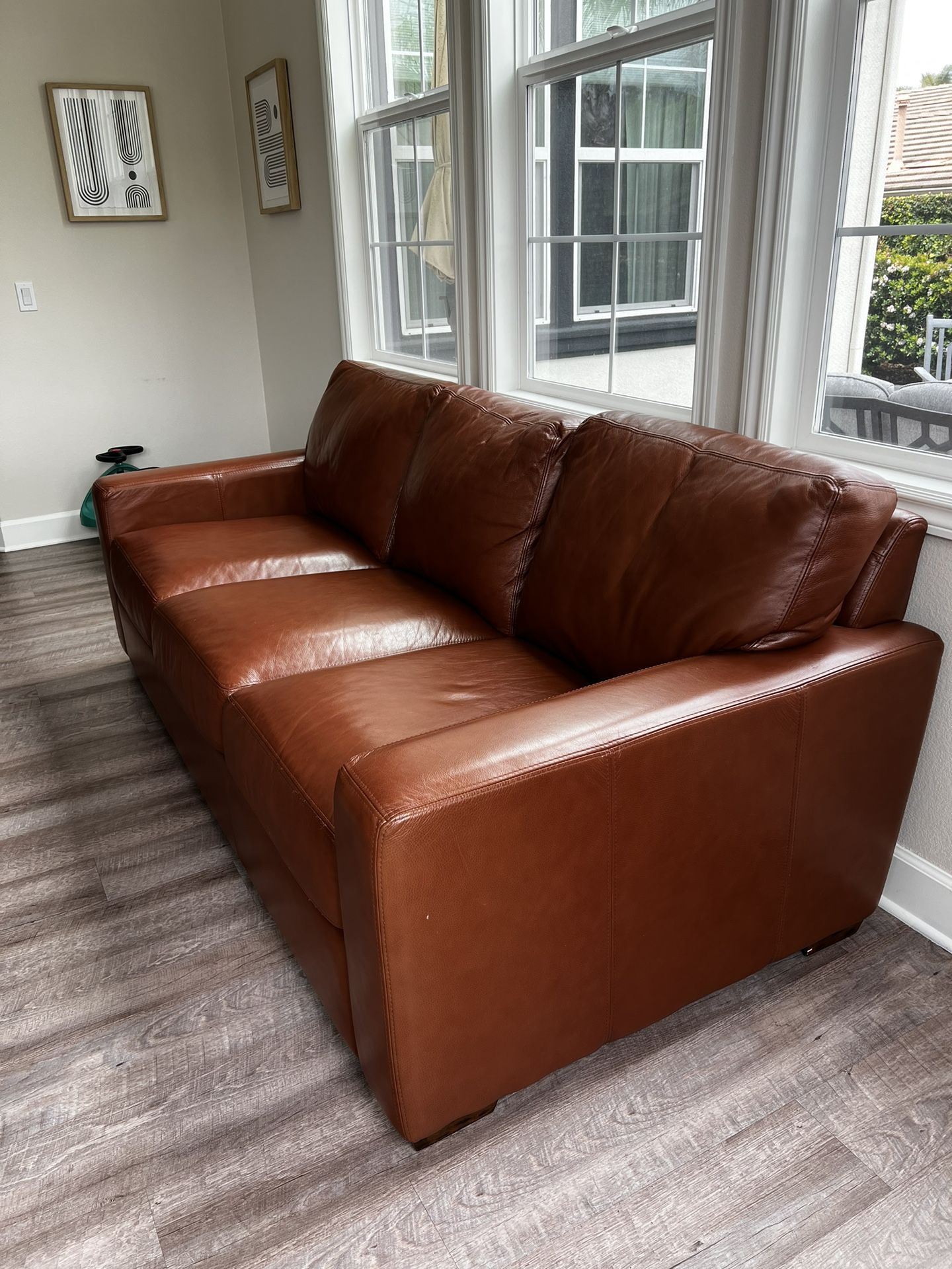 Arizona Leather Brown 3 Seater Couch