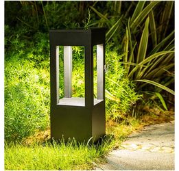 Modern outdoor pole lamp, outdoor LED column lights with aluminum housing, IP55, waterproof, square pillar lights, for outdoor, external flashlight fo