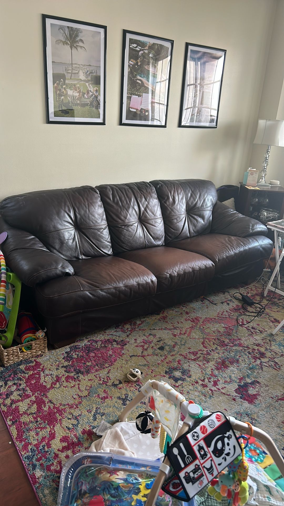 Brown Leather Couch And Love Seat