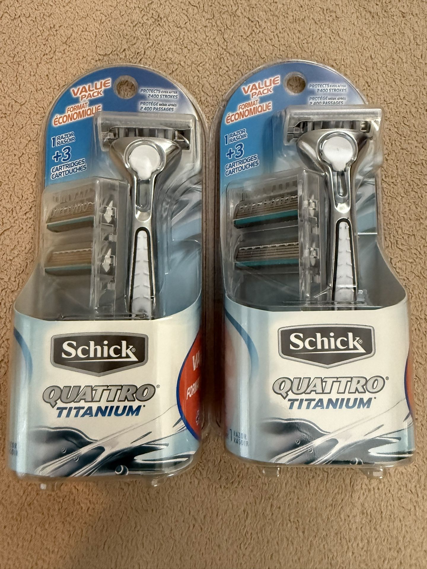 Schick Quattro Titanium Razor Plus Cartridges $14 Each