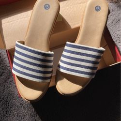 Sandal Blue Striped Size 9 Or 10 