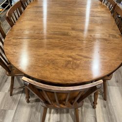 Vintage Solid Wood Dining Table & chairs 
