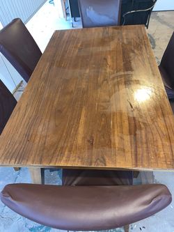 Wood Dining Table with Chairs
