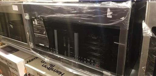 Samsung microwave above the stove