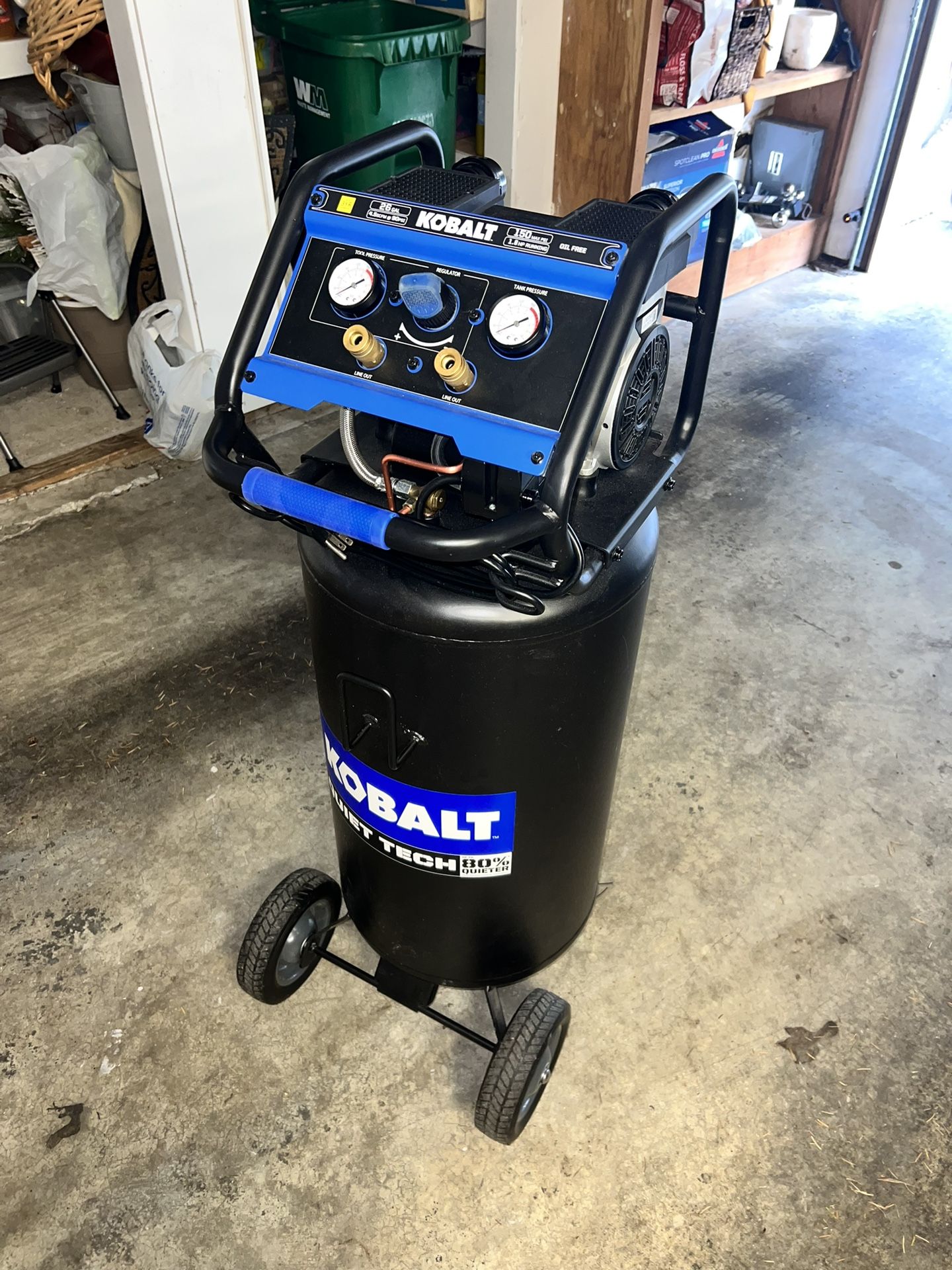 Kobalt QUIET TECH 26-Gallon Portable Electric 150 PSI Vertical Air Compressor